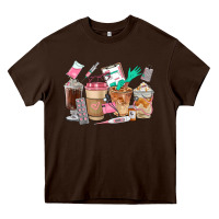 Chocolate Brown Nurse Coffee Cups Heavy Core Tee - FaDigitalArtStudio