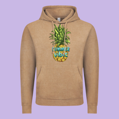 Summer Vibes Pineapple Vintage Hoodie Designed By Barkaloodesign