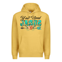 Antique Gold y'all need jesus arrow lily flowers Premium Hoodie - BarkalooDesign