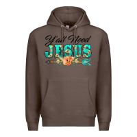 Coffee y'all need jesus arrow lily flowers Premium Hoodie - BarkalooDesign