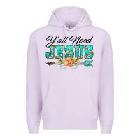 Lilac y'all need jesus arrow lily flowers Premium Hoodie - BarkalooDesign