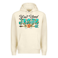 Sandshell y'all need jesus arrow lily flowers Premium Hoodie - BarkalooDesign