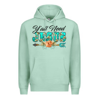 Seafoam y'all need jesus arrow lily flowers Premium Hoodie - BarkalooDesign