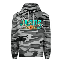 Slate Camo y'all need jesus arrow lily flowers Premium Hoodie - BarkalooDesign