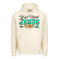 Tofu y'all need jesus arrow lily flowers Premium Hoodie - BarkalooDesign
