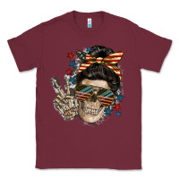 Burgundy American Mother skull Mother's Day Classic Tee - FaDigitalArtStudio