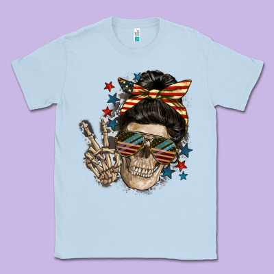 American Mother Skull Mother's Day Classic Tee Designed By Fadigitalartstudio