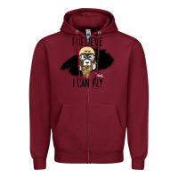 Burgundy I Beleive I Can Fly, Dog, Zipper Hoodie - Bettercallsaul