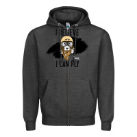 Charcoal Heather I Beleive I Can Fly, Dog, Zipper Hoodie - Bettercallsaul
