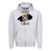 Heather Grey I Beleive I Can Fly, Dog, Zipper Hoodie - Bettercallsaul