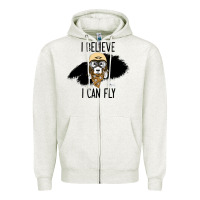 Oatmeal Heather I Beleive I Can Fly, Dog, Zipper Hoodie - Bettercallsaul