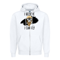 White I Beleive I Can Fly, Dog, Zipper Hoodie - Bettercallsaul