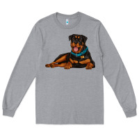 Heather Grey rottweiler Long Sleeve Tee - Artiststas