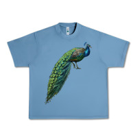 Pebble Blue Peacock Urban Heavy Tee - LillyAllenDesigns