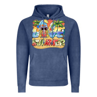 Vintage Denim love summer gnomes  Background Vintage Hoodie - BarkalooDesign