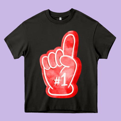 Number One Foam Finger Heavy Core Tee Designed By Fadigitalartstudio