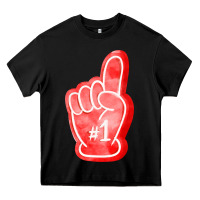 Black number one foam finger Heavy Core Tee - FaDigitalArtStudio