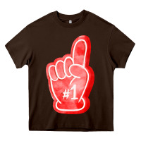 Chocolate Brown number one foam finger Heavy Core Tee - FaDigitalArtStudio