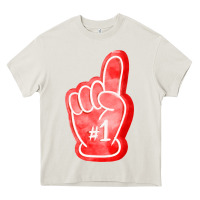 Cream number one foam finger Heavy Core Tee - FaDigitalArtStudio