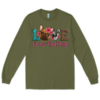 Army Green love french bulldogs Long Sleeve Tee - Artiststas