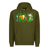 Army Green st.patrick's nurse love heart stethoscope Premium Hoodie - BarkalooDesign