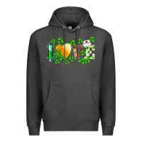 Charcoal Heather st.patrick's nurse love heart stethoscope Premium Hoodie - BarkalooDesign