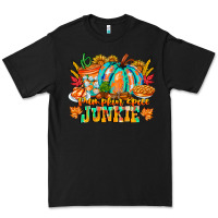 Black Pumpkin Spice Junkie Premium Tee - CowhideDigitalArt