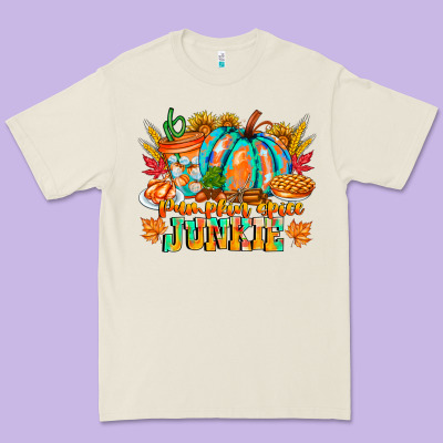 Pumpkin Spice Junkie Premium Tee Designed By Cowhidedigitalart