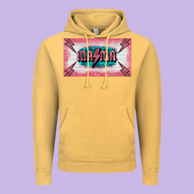 Western Mama Pink Glitter Vintage Hoodie Designed By Barkaloodesign