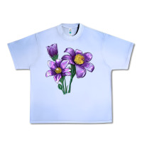 Grape Ice Pasque Flower Illustrations Urban Heavy Tee - LillyAllenDesigns
