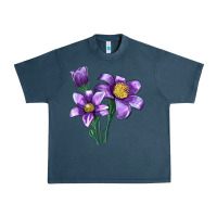 Midnight Navy Pasque Flower Illustrations Urban Heavy Tee - LillyAllenDesigns