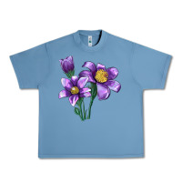 Pebble Blue Pasque Flower Illustrations Urban Heavy Tee - LillyAllenDesigns