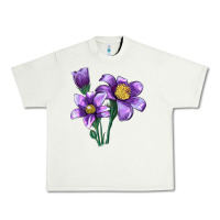 Pistachio Pasque Flower Illustrations Urban Heavy Tee - LillyAllenDesigns