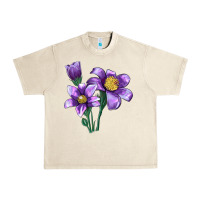 Sandshell Pasque Flower Illustrations Urban Heavy Tee - LillyAllenDesigns