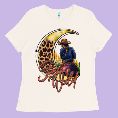 Stay Wild Moon Cowgirl Ladies Tee Designed By Racoondesign
