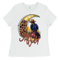 White stay wild moon cowgirl Ladies Tee - RacoonDesign