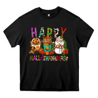 Black Happy hallothankmas coffee cups Heavy Core Tee - FaDigitalArtStudio