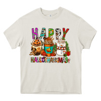 Cream Happy hallothankmas coffee cups Heavy Core Tee - FaDigitalArtStudio