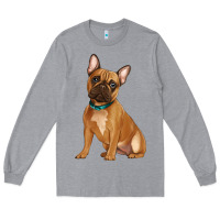 Heather Grey french bulldog Long Sleeve Tee - Artiststas