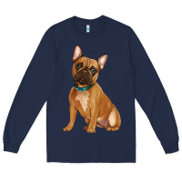 Navy french bulldog Long Sleeve Tee - Artiststas