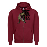 Burgundy DADDY SAURUS REX Zipper Hoodie - Bettercallsaul