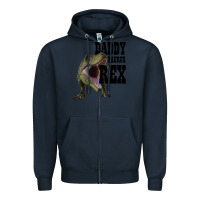 Navy DADDY SAURUS REX Zipper Hoodie - Bettercallsaul