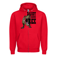 Red DADDY SAURUS REX Zipper Hoodie - Bettercallsaul