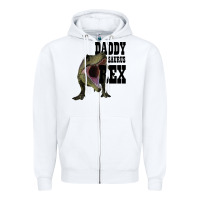 White DADDY SAURUS REX Zipper Hoodie - Bettercallsaul