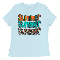 Baby Blue summer western Ladies Tee - RacoonDesign