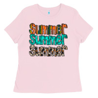 Bubblegum Pink summer western Ladies Tee - RacoonDesign
