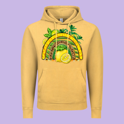 Lemon  Rainbow Vintage Hoodie Designed By Barkaloodesign