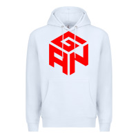 White GAN CUBE TIME Premium Hoodie - DesignPulse