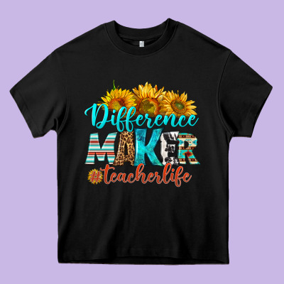Difference Maker Teacher Life Heavy Core Tee Designed By Bundleandbundleshop