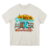 Cream difference maker teacher life Heavy Core Tee - BundleAndBundleShop